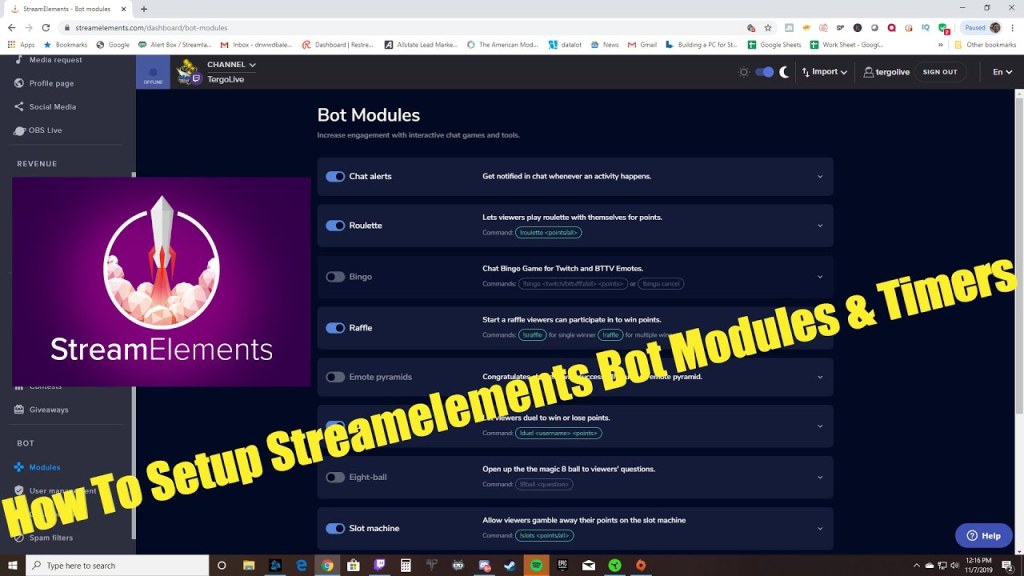 Picture of: How to setup Streamelements Bot Timers & Modules – Beginner’s Guide **