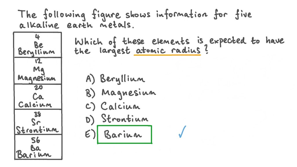 Picture of: Identifying the Element with the Largest Atomic Radius